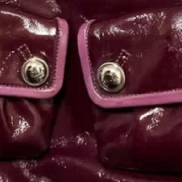 COACH Leather Purse in Poppy Patent Style Deep Purple/Eggplant in Colour - Picture 3 of 6